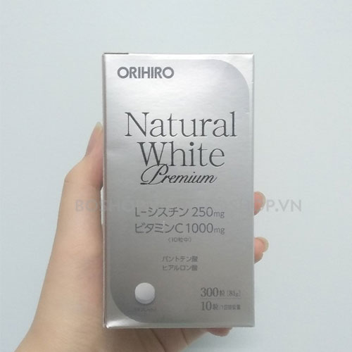 Viên uống trắng da Natural White Premium Orihiro Nhật Bản - Hỗ trợ làm trắng da, mờ vết nám, tàn nhang hiệu quả với vitamin C, L-Cystine