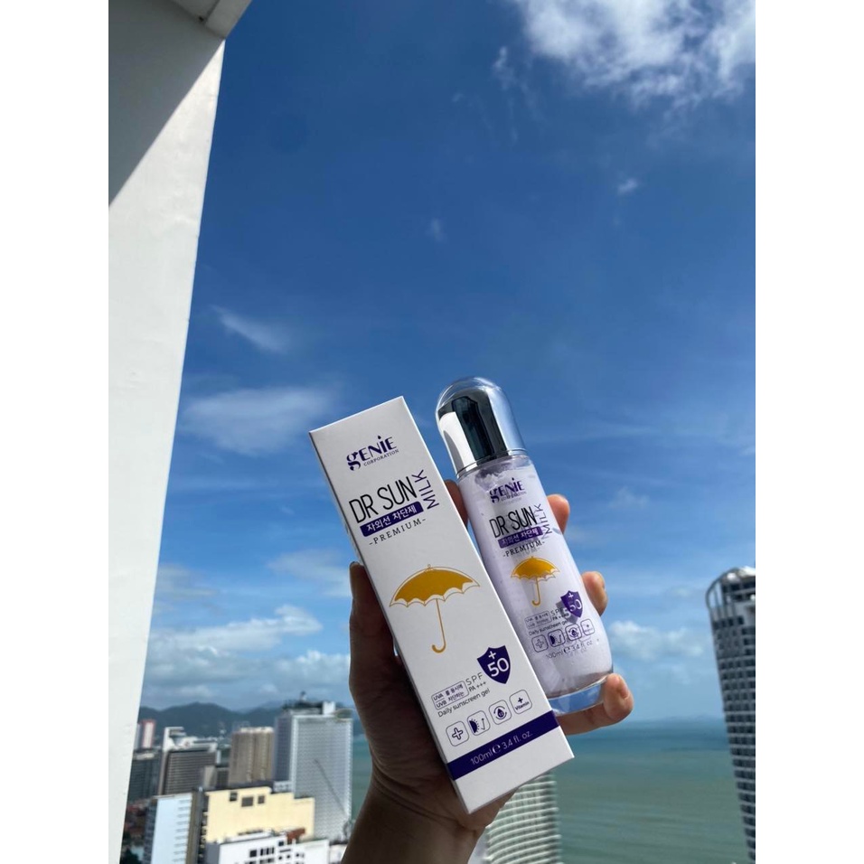 Kem Chống Nắng Vật Lý Genie Dr Sun Milk UV Premium SPF 50 PA+++ - Bảo Vệ Da Tối Ưu, Dạng Sữa Thẩm Thấu Nhanh 100ml