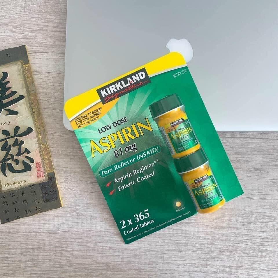 Viên uống Kirkland Low Dose Aspirin 81mg Hỗ Trợ Tim Mạch - 365 Viên Mỹ, Giảm Nguy Cơ Tai Biến, Duy Trì Sức Khỏe Tim Mạch