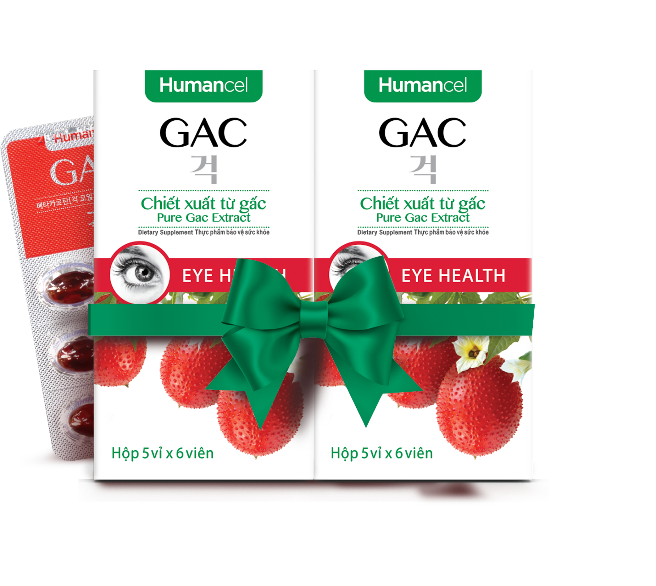Viên nang dầu gấc Humancel GAC - Bổ mắt và trẻ hóa da theo công nghệ Hàn Quốc, 100% tự nhiên, an toàn cho người sử dụng