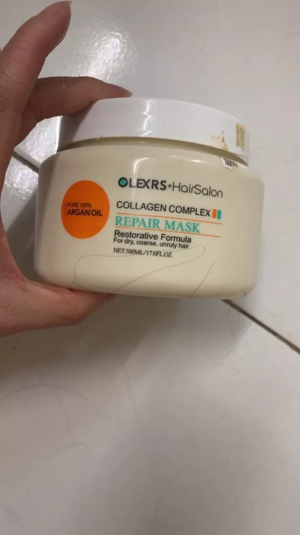 Kem ủ tóc Olexrs Argan Oil Collagen Complex - Phục hồi tóc hư tổn, 100% dầu Argan thiên nhiên, chăm sóc tóc bóng mượt 500ml