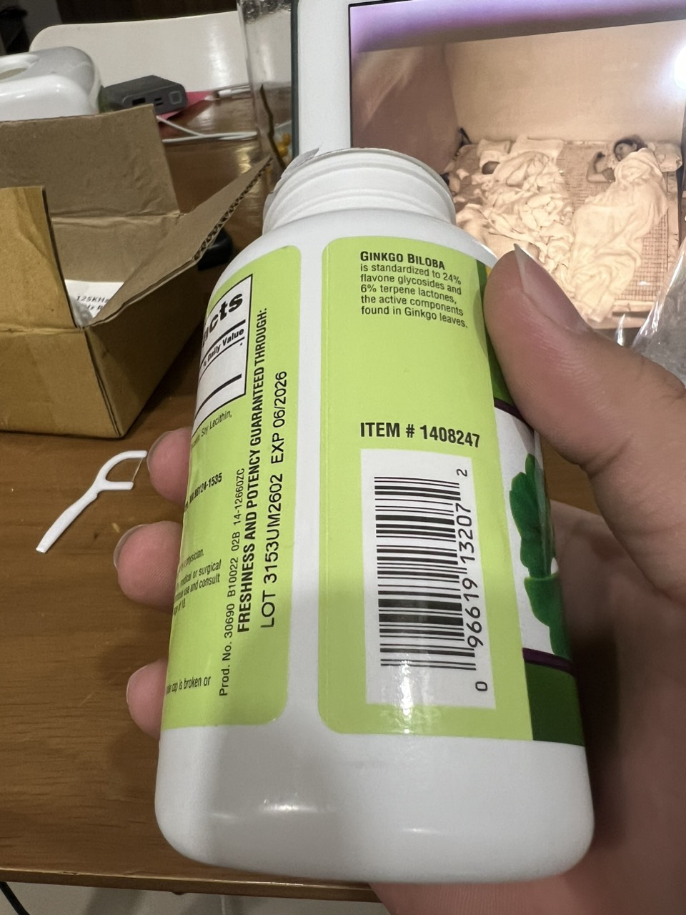 Ginkgo Biloba 120mg Trunature của Mỹ