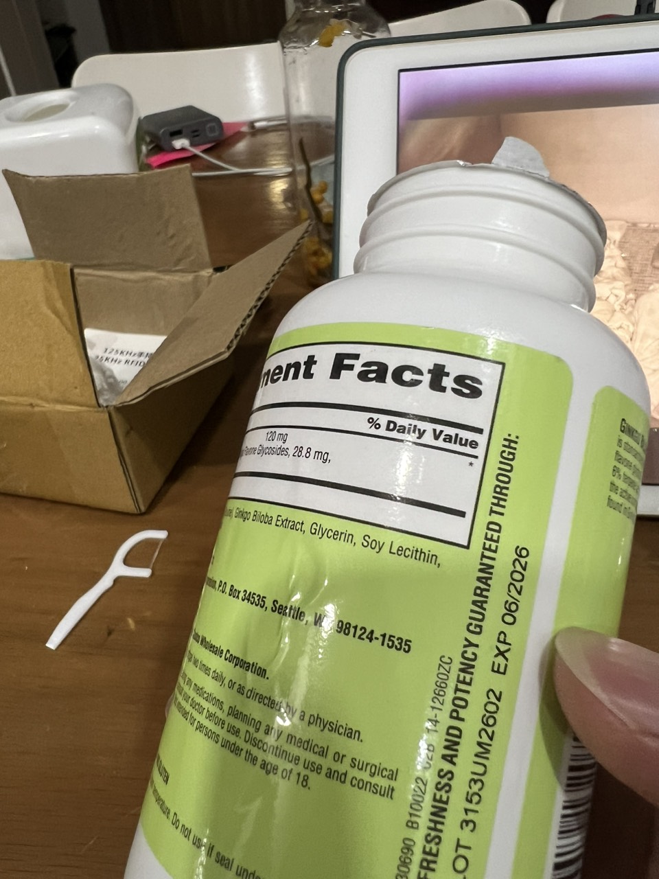 Ginkgo Biloba 120mg Trunature của Mỹ