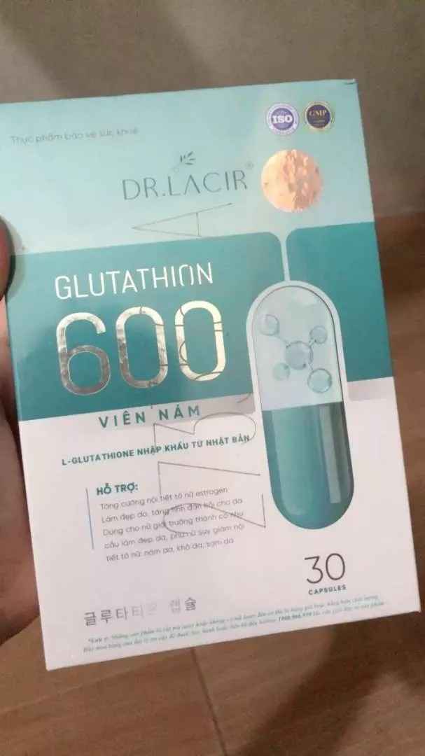 Viên uống Glutathione 600mg Dr. Lacir - Hỗ trợ làm trắng da và giảm thâm nám hiệu quả từ Nhật Bản