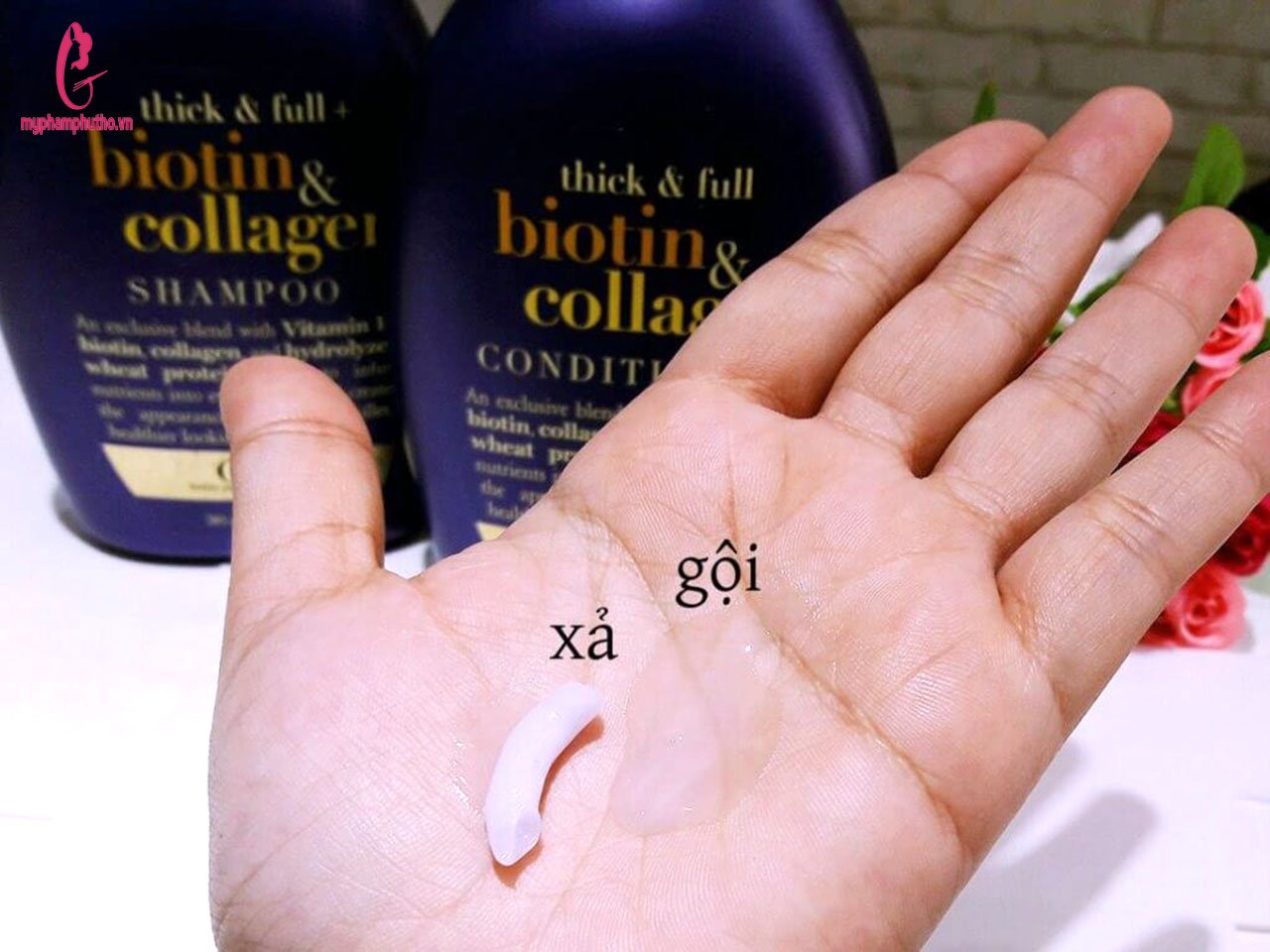 (Xách tay) Dầu Xả Biotin & Collagen OGX Mỹ 385ml - Chống Rụng Tóc, Dưỡng Tóc Mềm Mượt, Hương Thơm Quyến Rũ, Sản Phẩm Chăm Sóc Tóc Cao Cấp chính hãng