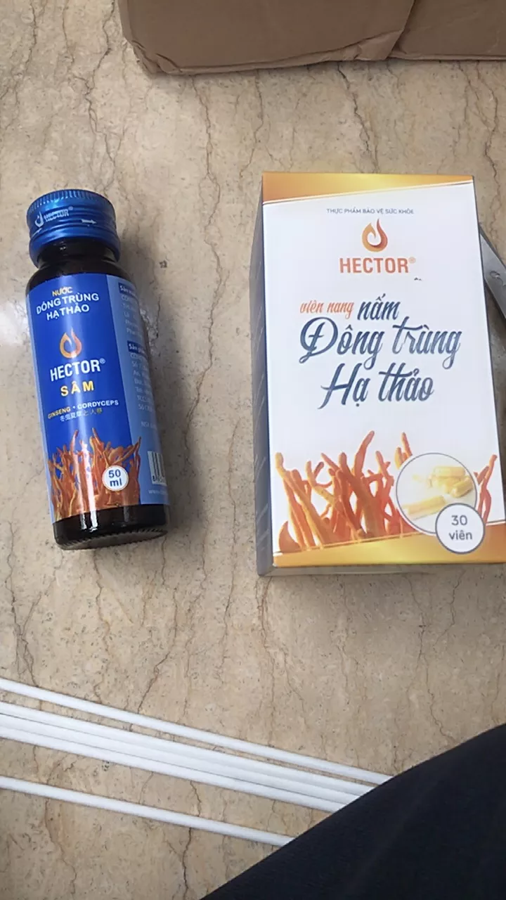 Viên Đông Trùng Hạ Thảo Hector Nguyên Chất Hộp 30 Viên - Tăng Cường Sinh Lực, Hỗ Trợ Tim Mạch và Đường Hô Hấp