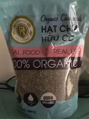Hạt Chia Hữu Cơ Real Food 1000g - Dinh Dưỡng Tốt Cho Sức Khỏe Tim Mạch, Tiêu Hóa, Hỗ Trợ Giảm Cân, Dùng Nguyên Liệu Nấu Ăn