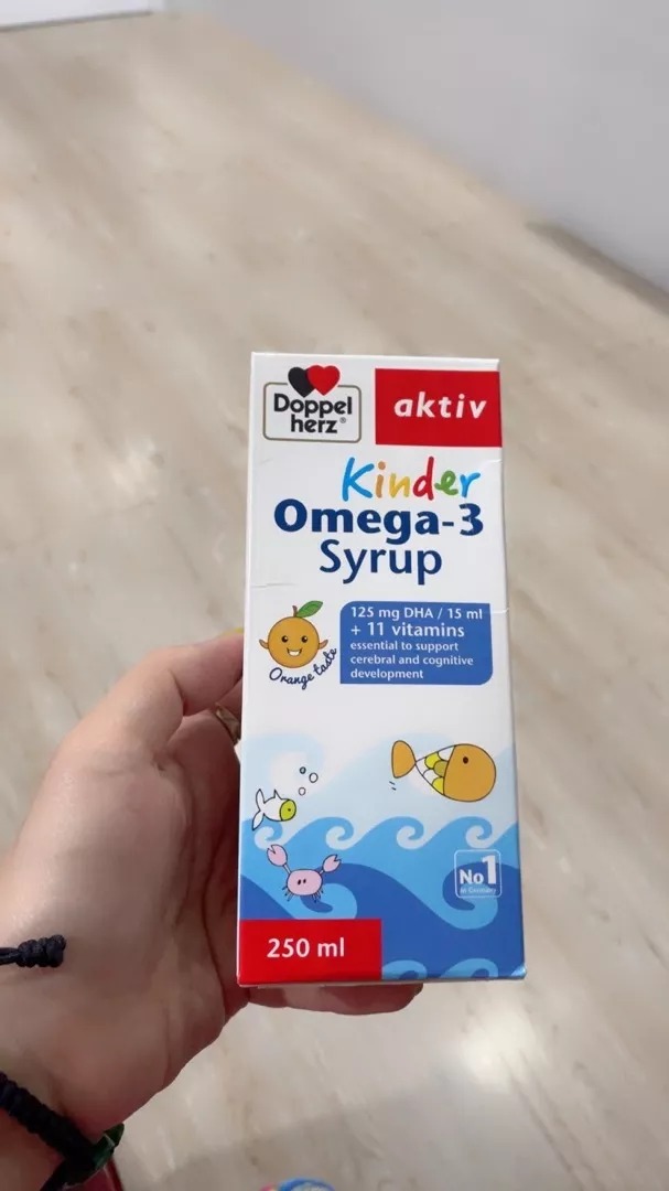 Siro Doppelherz Kinder Omega-3 - Bổ Não cho Trẻ Em, Hỗ trợ Phát Triển Thị Lực và Miễn Dịch, 250ml