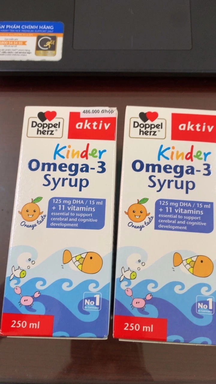 Siro Doppelherz Kinder Omega-3 - Bổ Não cho Trẻ Em, Hỗ trợ Phát Triển Thị Lực và Miễn Dịch, 250ml
