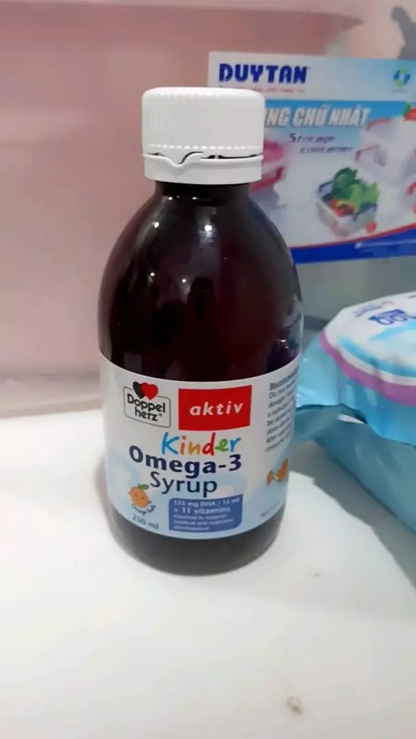 Siro Doppelherz Kinder Omega-3 - Bổ Não cho Trẻ Em, Hỗ trợ Phát Triển Thị Lực và Miễn Dịch, 250ml