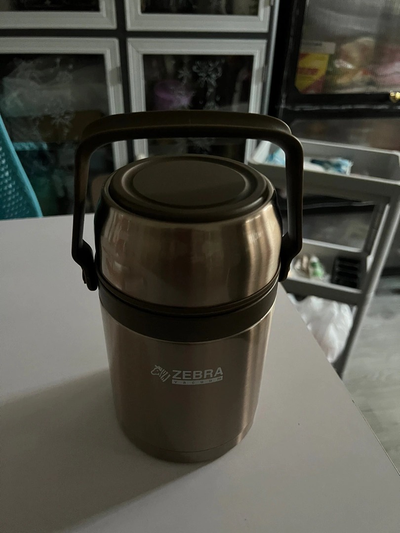 Hộp Cơm Giữ Nhiệt Inox 1L Zebra 152435 - Thiết Kế Miệng Rộng Chống Rò Rỉ, Bảo Quản Thức Ăn Lên Đến 12h