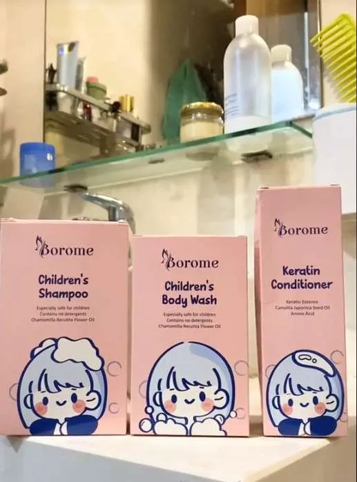 Bộ 3 Sản Phẩm Gội Xả và Sữa Tắm Cho Bé Borome - Công Thức Dịu Nhẹ, An Toàn Cho Trẻ Từ 3-15 Tuổi, Không Chứa Cồn, Không Cay Mắt