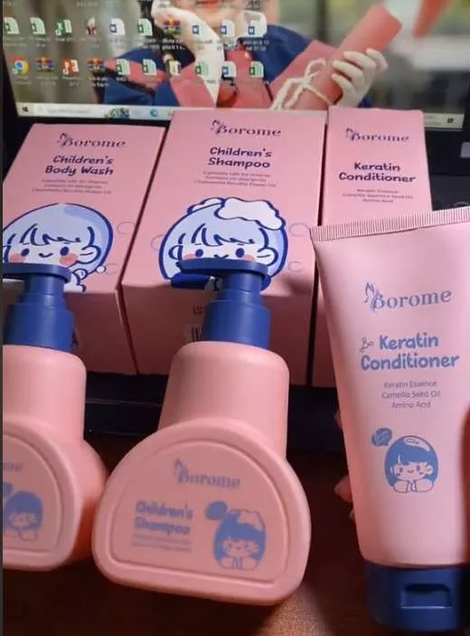 Bộ 3 Sản Phẩm Gội Xả và Sữa Tắm Cho Bé Borome - Công Thức Dịu Nhẹ, An Toàn Cho Trẻ Từ 3-15 Tuổi, Không Chứa Cồn, Không Cay Mắt