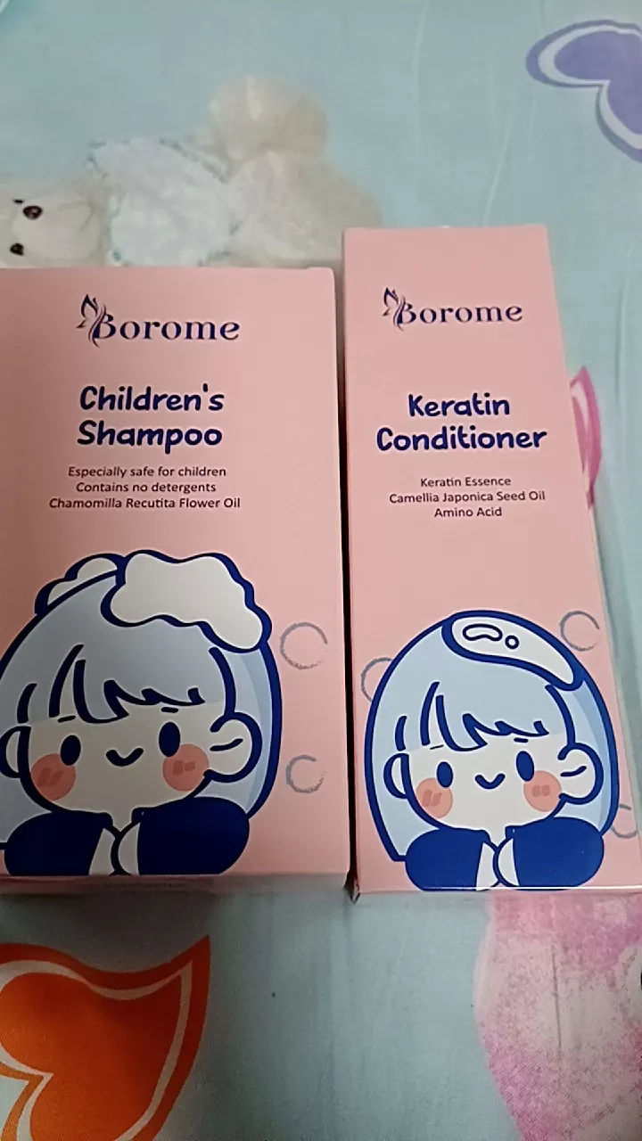 Cặp Dầu Gội Xả Trẻ Em Borome Dịu Nhẹ - Chiết Xuất Thiên Nhiên 335ml & 180ml, Không Cay Mắt, An Toàn Cho Bé Từ 3 Đến 15 Tuổi