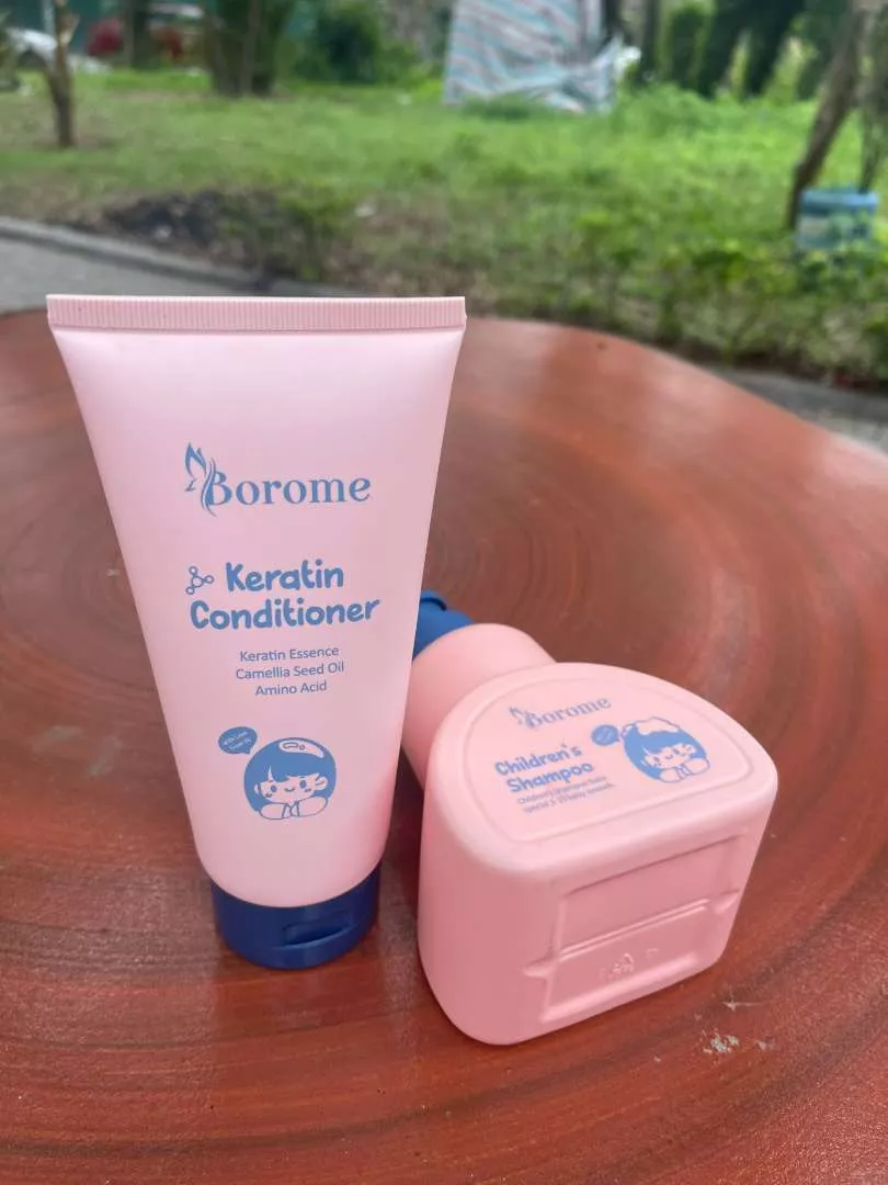 Cặp Dầu Gội Xả Trẻ Em Borome Dịu Nhẹ - Chiết Xuất Thiên Nhiên 335ml & 180ml, Không Cay Mắt, An Toàn Cho Bé Từ 3 Đến 15 Tuổi