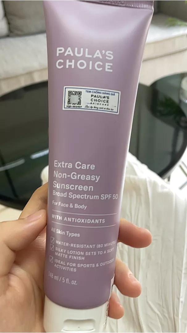 Kem Chống Nắng Kháng Nước Paula's Choice Extra Care SPF 50 - Không Nhờn, Bảo Vệ Da Mặt & Toàn Thân, Lâu Trôi, Dành Cho Da Dầu