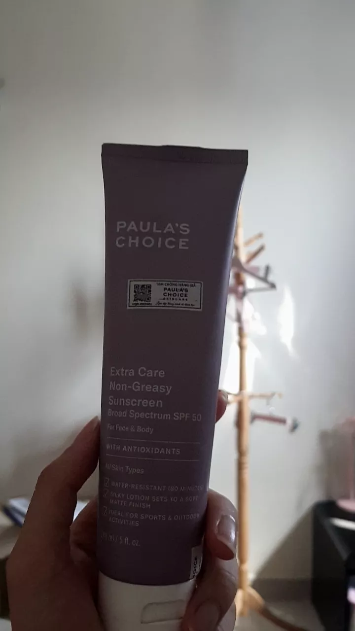 Kem Chống Nắng Kháng Nước Paula's Choice Extra Care SPF 50 - Không Nhờn, Bảo Vệ Da Mặt & Toàn Thân, Lâu Trôi, Dành Cho Da Dầu