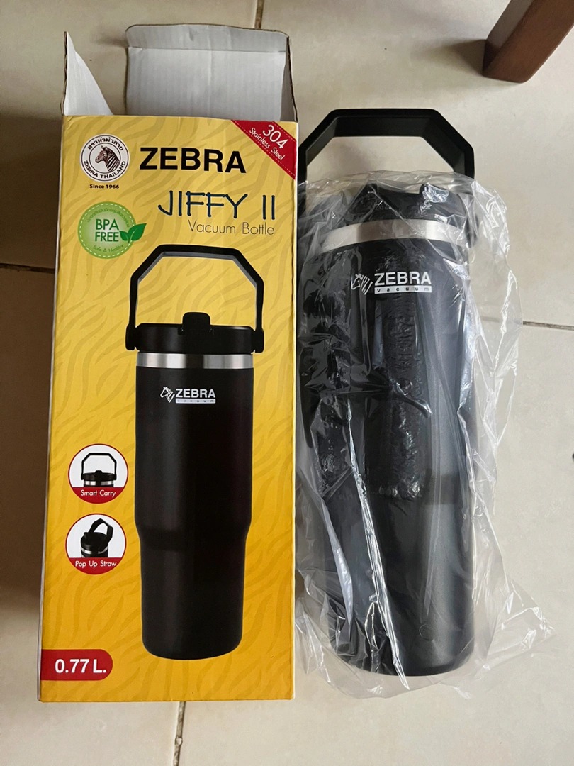 Cốc Giữ Nhiệt Zebra Jiffy II 770ml Có Quai Cầm - Inox SUS304, Nắp Có Ống Hút Tiện Lợi, Thời Gian Giữ Nhiệt Lên Đến 12 Giờ