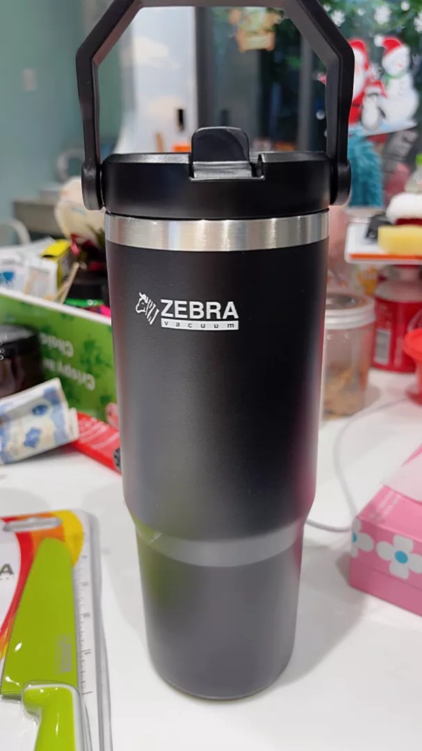 Cốc Giữ Nhiệt Zebra Jiffy II 770ml Có Quai Cầm - Inox SUS304, Nắp Có Ống Hút Tiện Lợi, Thời Gian Giữ Nhiệt Lên Đến 12 Giờ