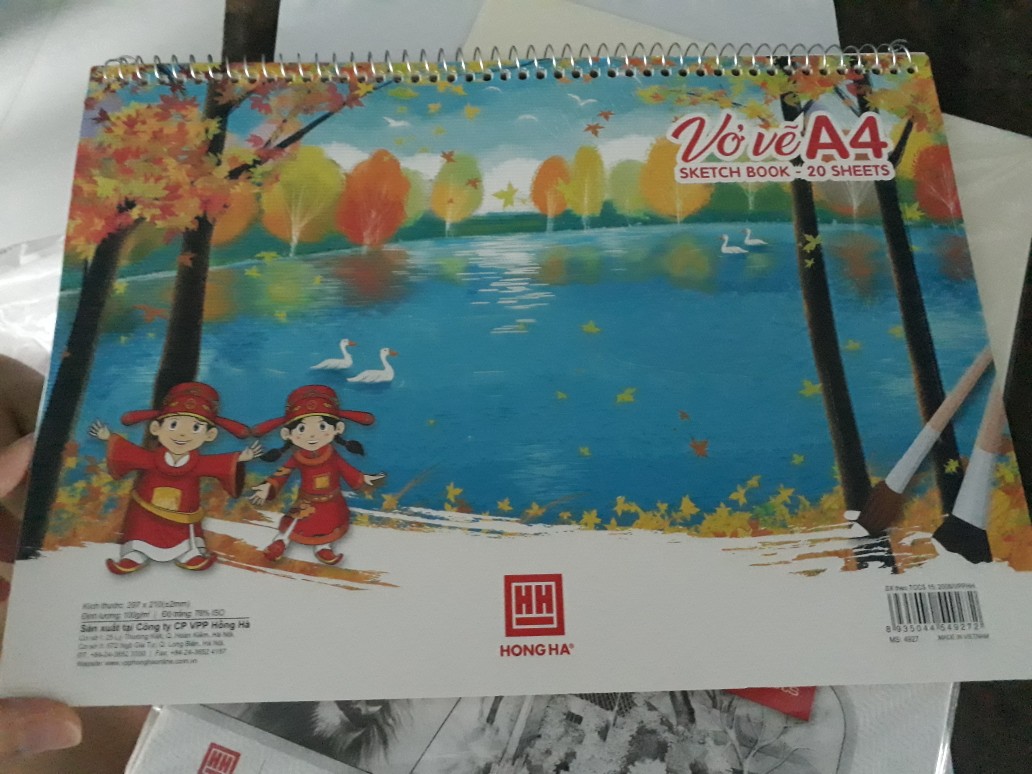 Vở Vẽ Lò Xò A4 Trạng Nguyên 20 Tờ Hồng Hà 4927 - Giấy Vẽ Chống Nhòe Mực, Bám Màu Tốt, Dễ Sử Dụng Học Sinh, Nghệ Sĩ