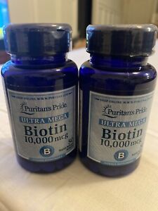 (Xách tay) Viên uống Biotin Ultra Mega 10,000mcg Puritan's Pride - Hỗ trợ giảm rụng tóc, đẹp da, tăng cường sức khỏe cho tóc và da 100 viên Mỹ chính hãng