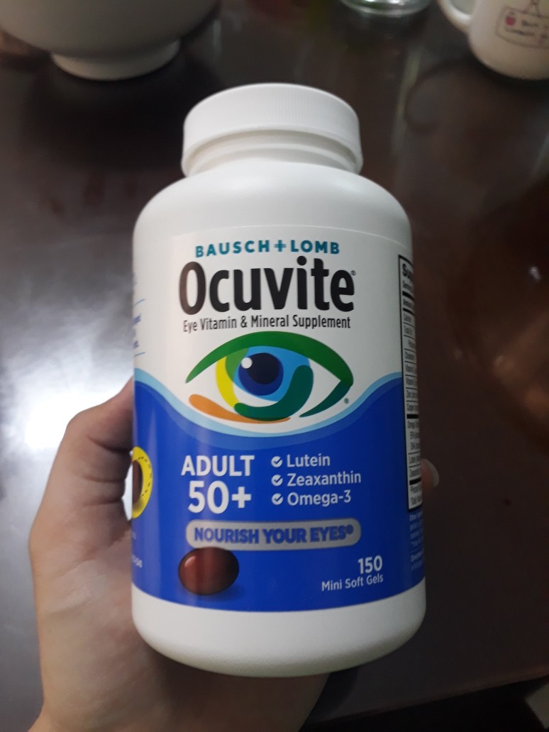 Viên Uống Bổ Mắt Ocuvite Adult 50+ Mỹ - Hỗ Trợ Thị Lực, Giảm Mỏi Mắt Cho Người Trên 50 Tuổi, Chứa Lutein & Omega-3