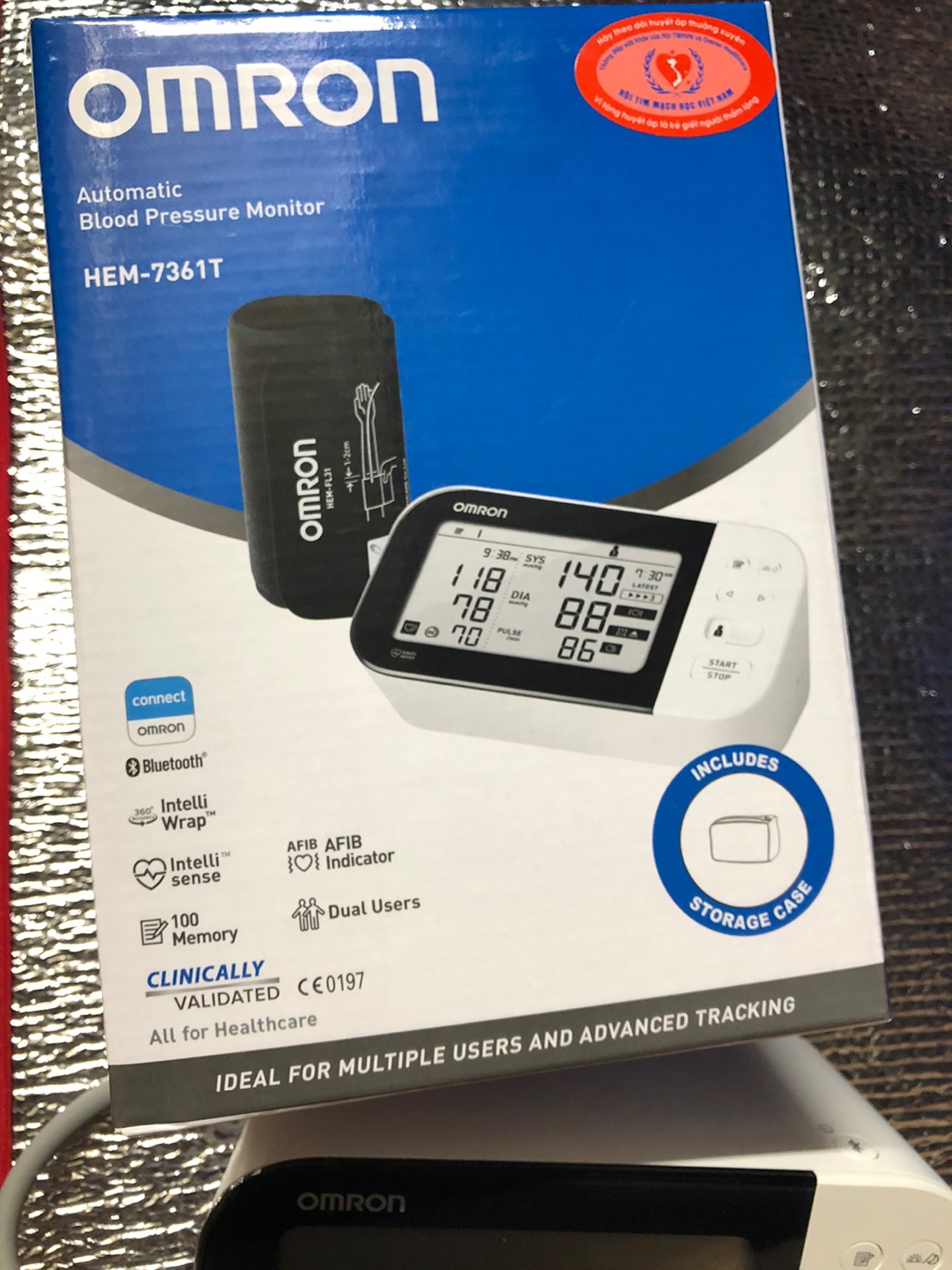 Máy Đo Huyết Áp Bắp Tay Omron HEM 7361T - Công Nghệ Intellisense, Kết Nối Bluetooth, Lưu Trữ 100 Kết Quả Đo, Dễ Sử Dụng Tại Nhà
