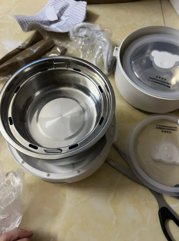 Hộp Cơm Giữ Nhiệt Cắm Điện 3 Tầng Bear DFH-S2358 2L - Tiện Ích Nấu Nướng, Hâm Nóng 3 Món, Khay Inox 304 Dễ Dùng