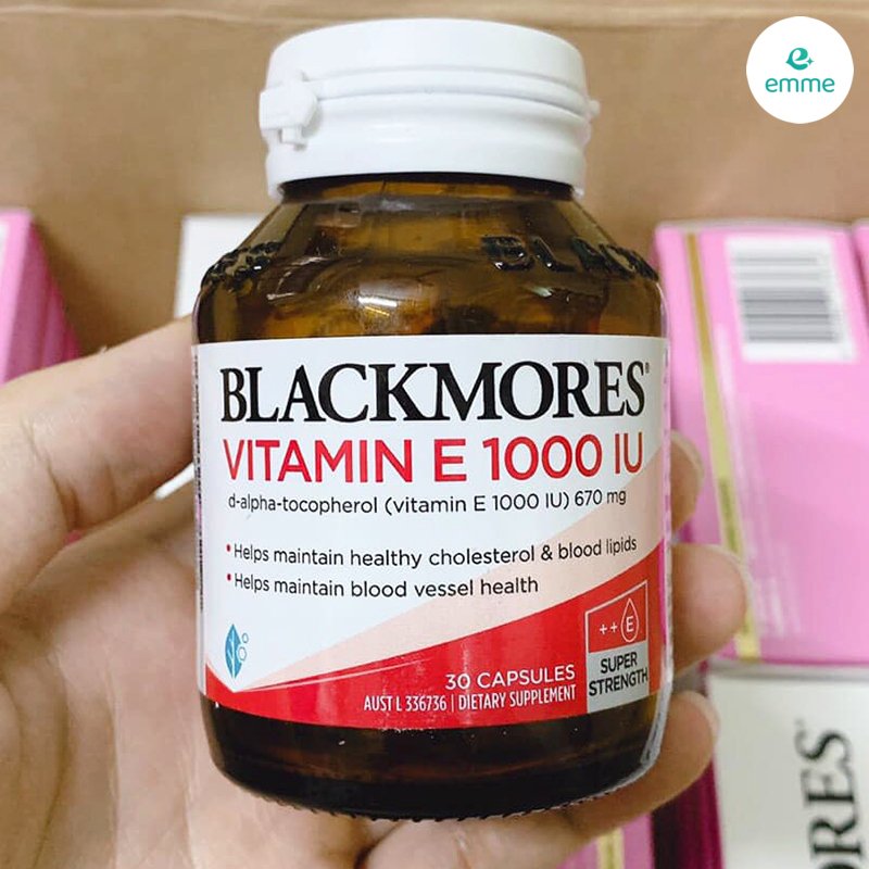 Viên uống Blackmores Natural Vitamin E 1000IU - Hỗ trợ sức khỏe tim mạch và làm đẹp da, hộp 30 viên đến từ Úc
