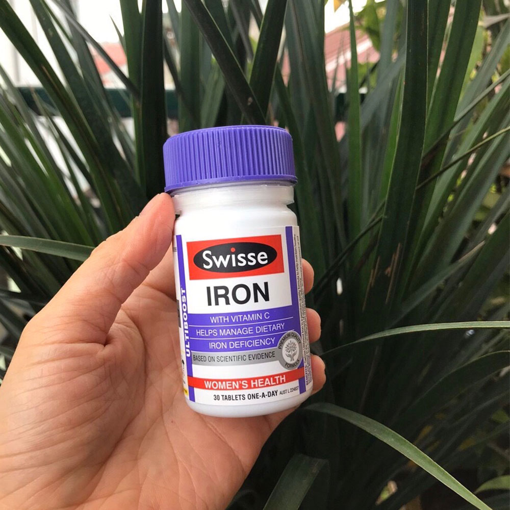Viên uống bổ sung sắt Swisse Ultiboost Iron 30 viên của Úc - Hỗ trợ ngừa thiếu máu, tăng cường sức khỏe và hấp thụ sắt hiệu quả
