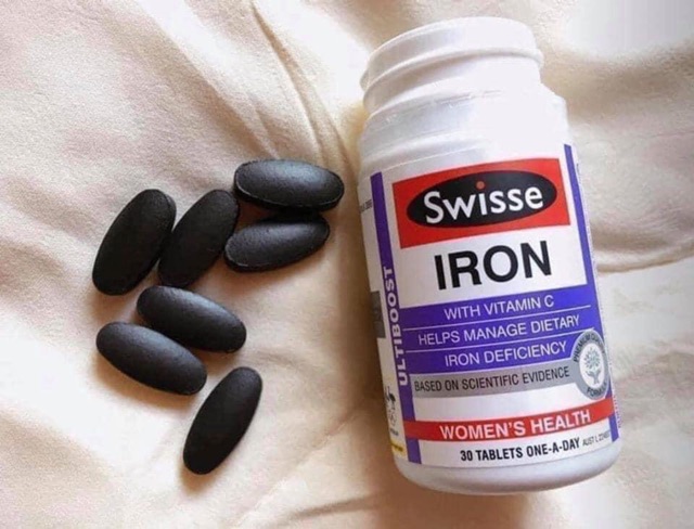 Viên uống bổ sung sắt Swisse Ultiboost Iron 30 viên của Úc - Hỗ trợ ngừa thiếu máu, tăng cường sức khỏe và hấp thụ sắt hiệu quả