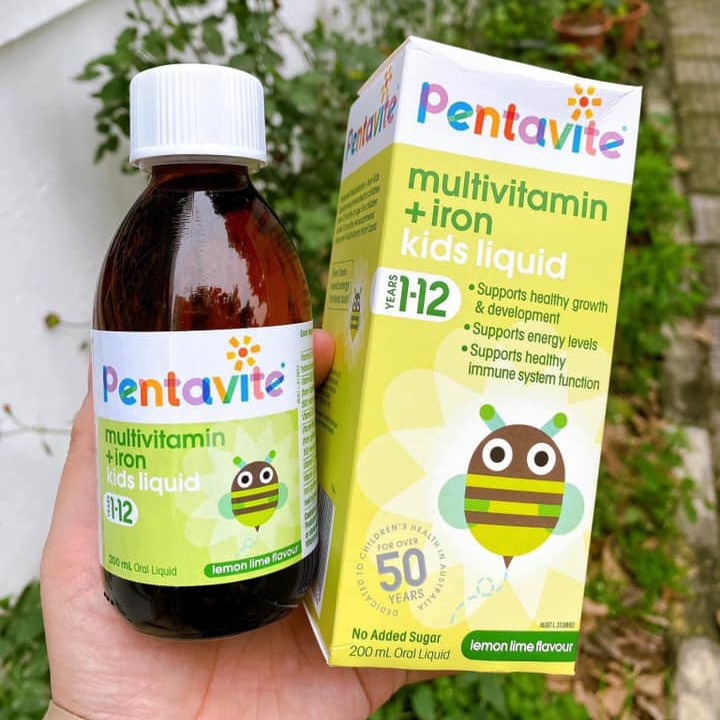 Vitamin Pentavite Multivitamin + Sắt cho Trẻ Từ 1-12 Tuổi - Hỗ Trợ Tăng Trưởng Sức Khỏe Và Cải Thiện Biếng Ăn 200ml