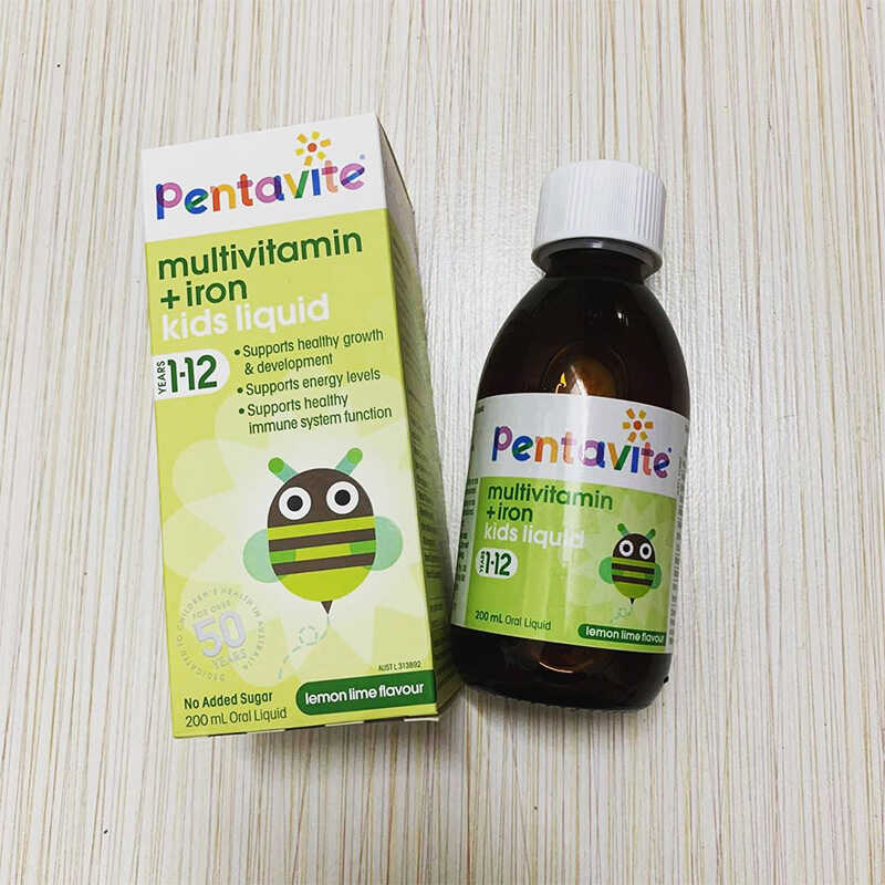 Vitamin Pentavite Multivitamin + Sắt cho Trẻ Từ 1-12 Tuổi - Hỗ Trợ Tăng Trưởng Sức Khỏe Và Cải Thiện Biếng Ăn 200ml