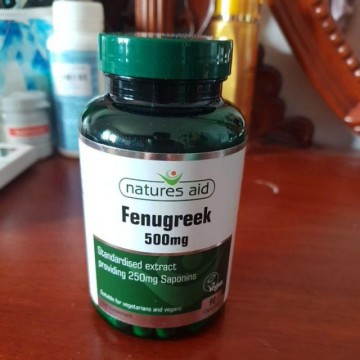 Viên uống lợi sữa Fenugreek Natures Aid 500mg - Hỗ trợ tăng cường nguồn sữa mẹ từ cỏ cari tự nhiên, an toàn và hiệu quả.