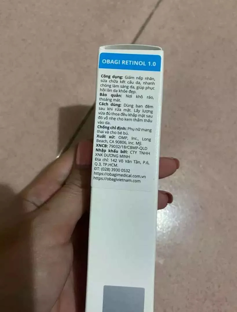 Kem Trị Mụn Obagi Retinol 1.0 - Giúp Làm Sáng Da, Chống Lão Hóa, Dưỡng Ẩm Hiệu Quả, Phù Hợp Cho Da Dầu, Da Thường, 28g