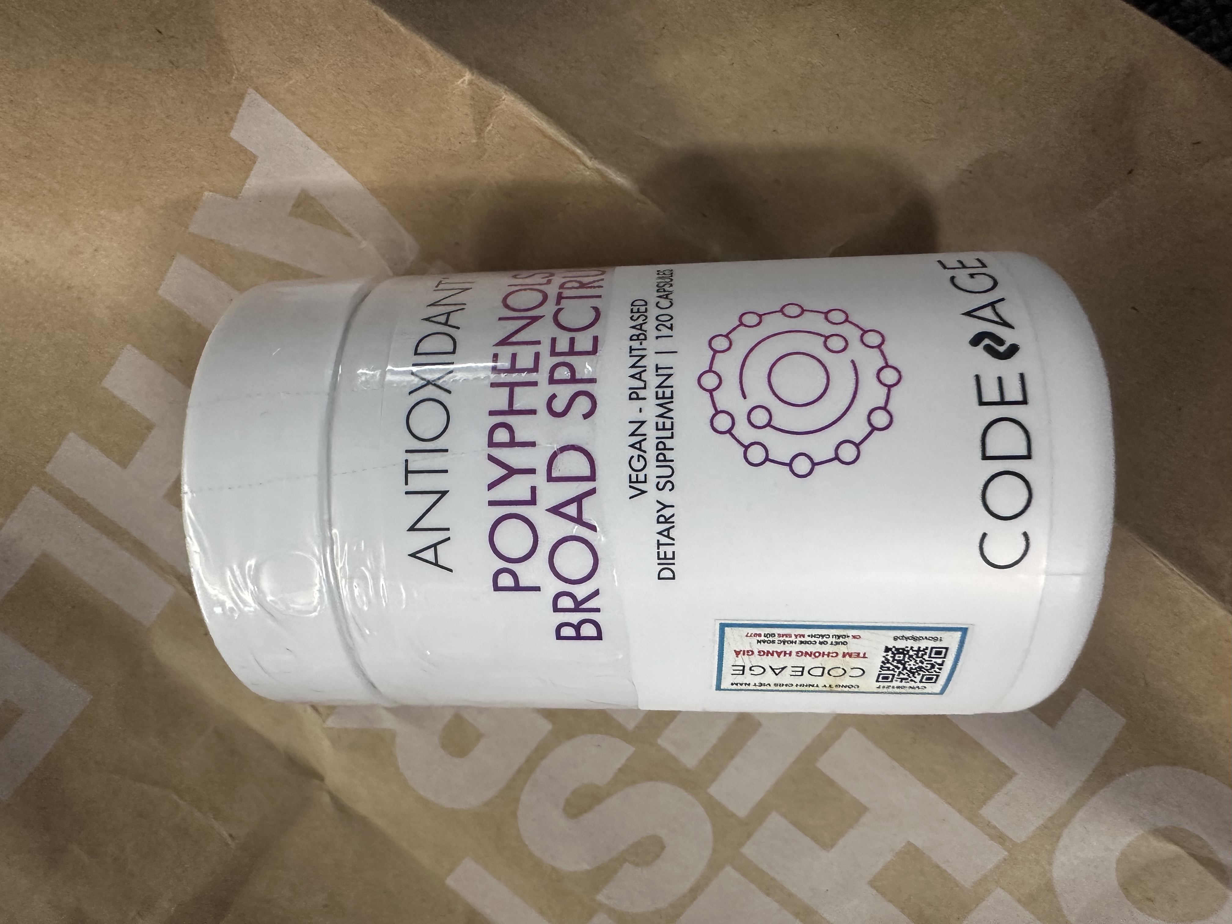 Viên Uống Chống Nắng Polyphenols Broad Spectrum Codeage - Giúp Bảo Vệ Da, Chống Oxy Hóa, Không GMO, Vegan, 120 Viên