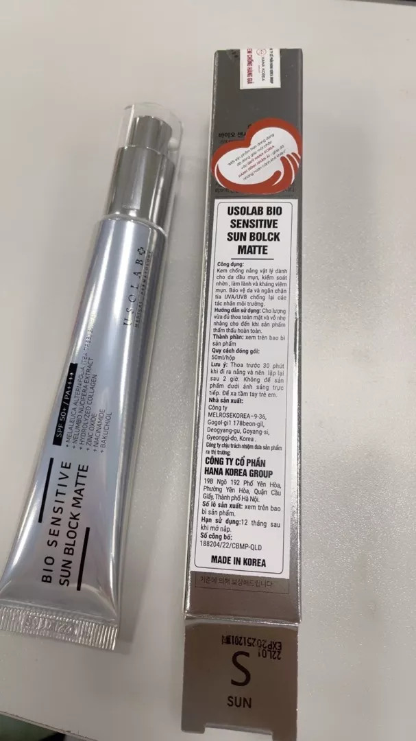 Kem Chống Nắng Usolab Sun Block Matte SPF 50ml - Dành Cho Da Dầu, Mụn, Bảo Vệ UVA/UVB, Làm Sáng Da Tự Nhiên
