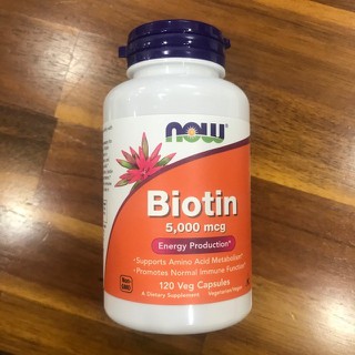 Viên uống hỗ trợ mọc tóc NOW Foods Biotin 5000mcg - Tăng cường sức khỏe tóc, giúp tóc chắc khỏe và dày hơn, sản phẩm chính hãng Mỹ.