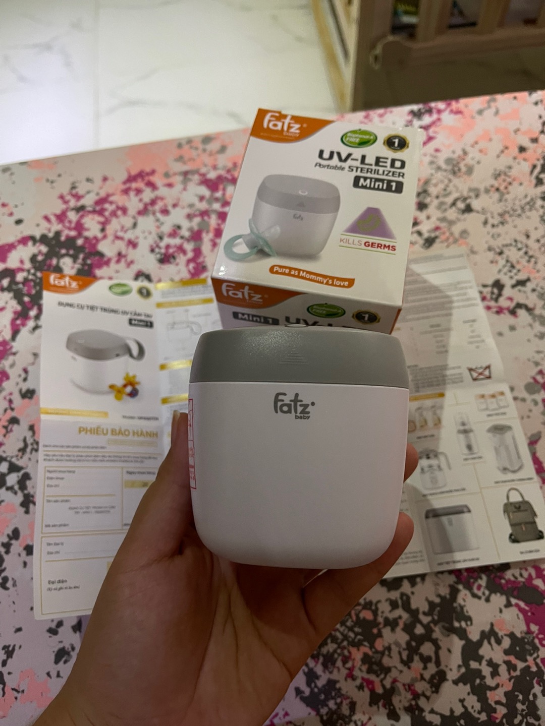Máy Tiệt Trùng UV Cầm Tay Fatzbaby Mini1 FB4501TN - Tiệt Trùng Nhanh Chóng Đồ Chơi, Bình Sữa, Điện Thoại - Tiện Dụng Cho Mẹ Và Bé