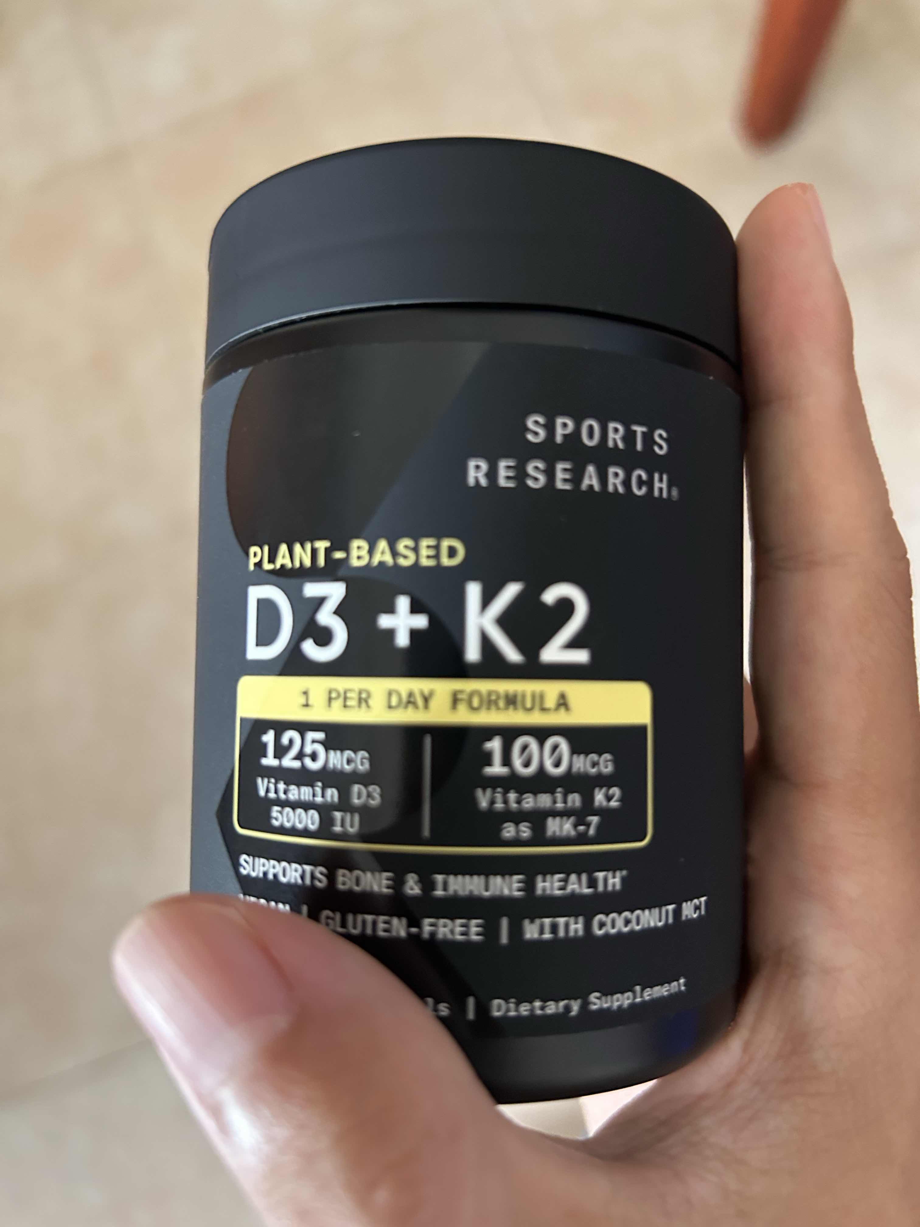 Viên uống bổ sung Vitamin D3 + K2 Plant-Based 160 viên hỗ trợ xương khớp, Vitamin D3 5000 IU và K2 MK-7, hàng Mỹ chất lượng cao