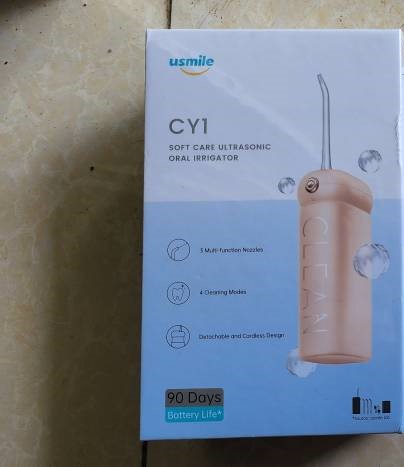 Máy Tăm Nước Usmile CY1 Sóng Siêu Âm Dùng Pin Sạc - Thiết Kế Nhỏ Gọn, 4 Chế Độ Lực, IPX7 Chống Nước, Dùng Để Làm Sạch Răng Miệng Thận Thiện.