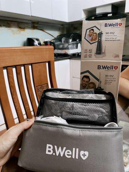 Máy Tăm Nước B.Well Swiss WI-912 - Cầm Tay Tiện Dụng, Chăm Sóc Răng Miệng, 3 Chế Độ Phun, Sạc Không Dây, Giúp Răng Trắng Sáng