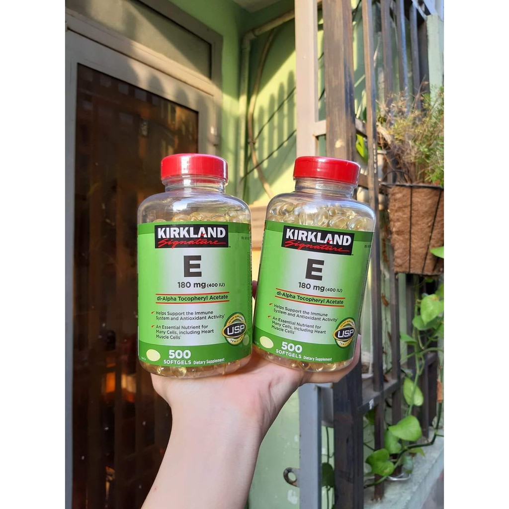 Viên Uống Vitamin E Kirkland 400 IU - Hỗ Trợ Làm Đẹp Da, Cải Thiện Sức Khỏe, Hộp 500 Viên Chính Hãng Mỹ
