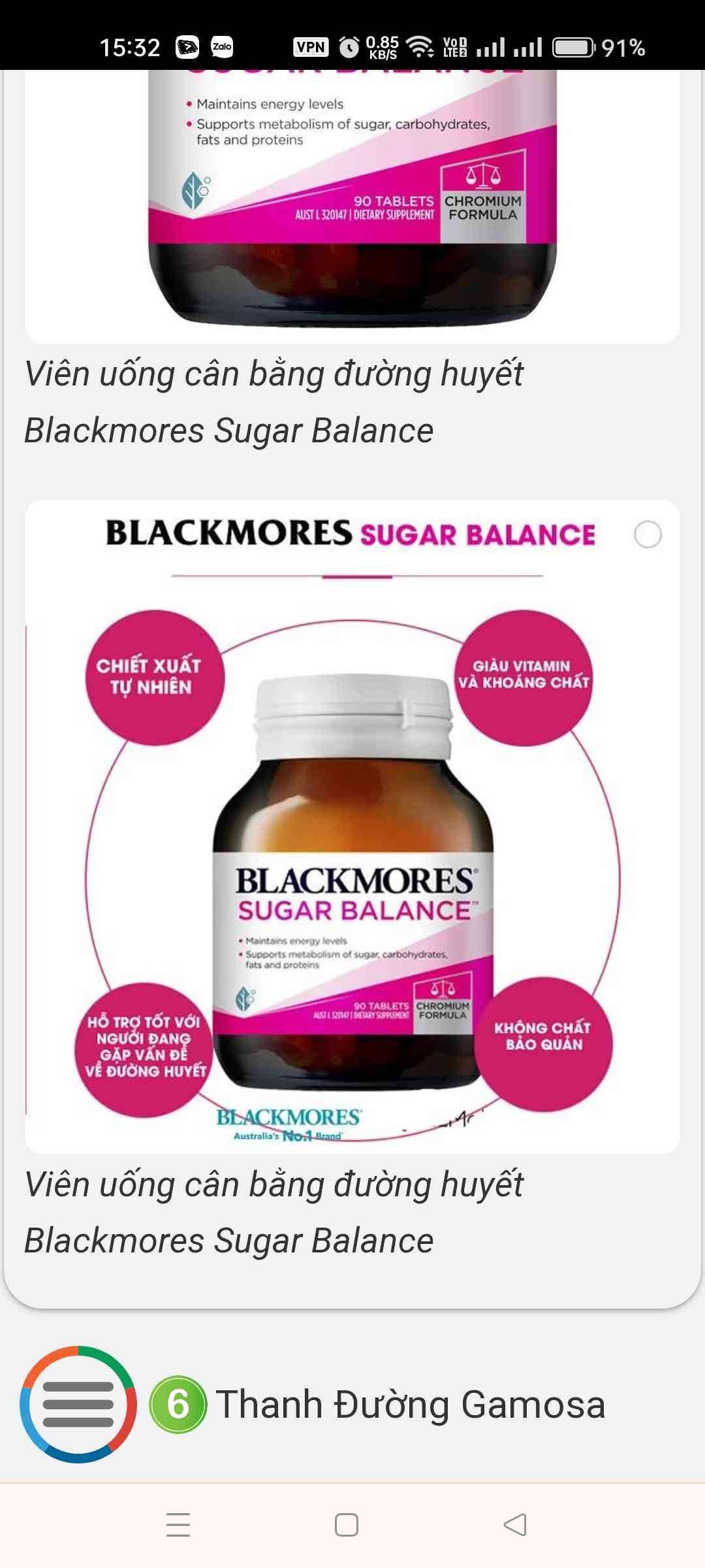Viên uống Blackmores Sugar Balance 90 viên - Hỗ trợ cân bằng đường huyết, bổ sung Chromium, vitamin và khoáng chất thiết yếu