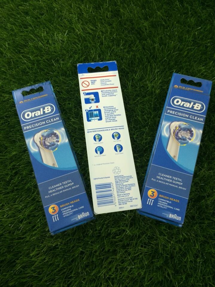 Bộ 3 Đầu Bàn Chải Điện Oral-B Precision Clean - Lông Mềm, Thiết Kế Thông Minh, Làm Sạch Từng Kẽ Răng, Giữ Răng Sạch Khỏe