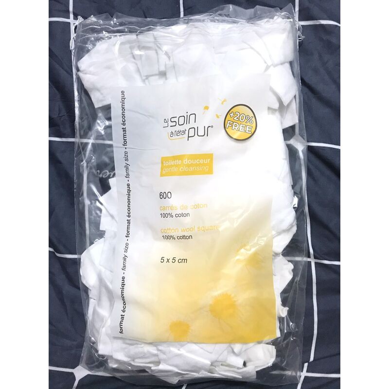 Bông Tẩy Trang Tetra Le Soin Laretat Pur Cao Cấp - 500 Miếng 100% Cotton Mềm Mịn, Tẩy Trang và Làm Sạch Da Hiệu Quả cho Gia Đình