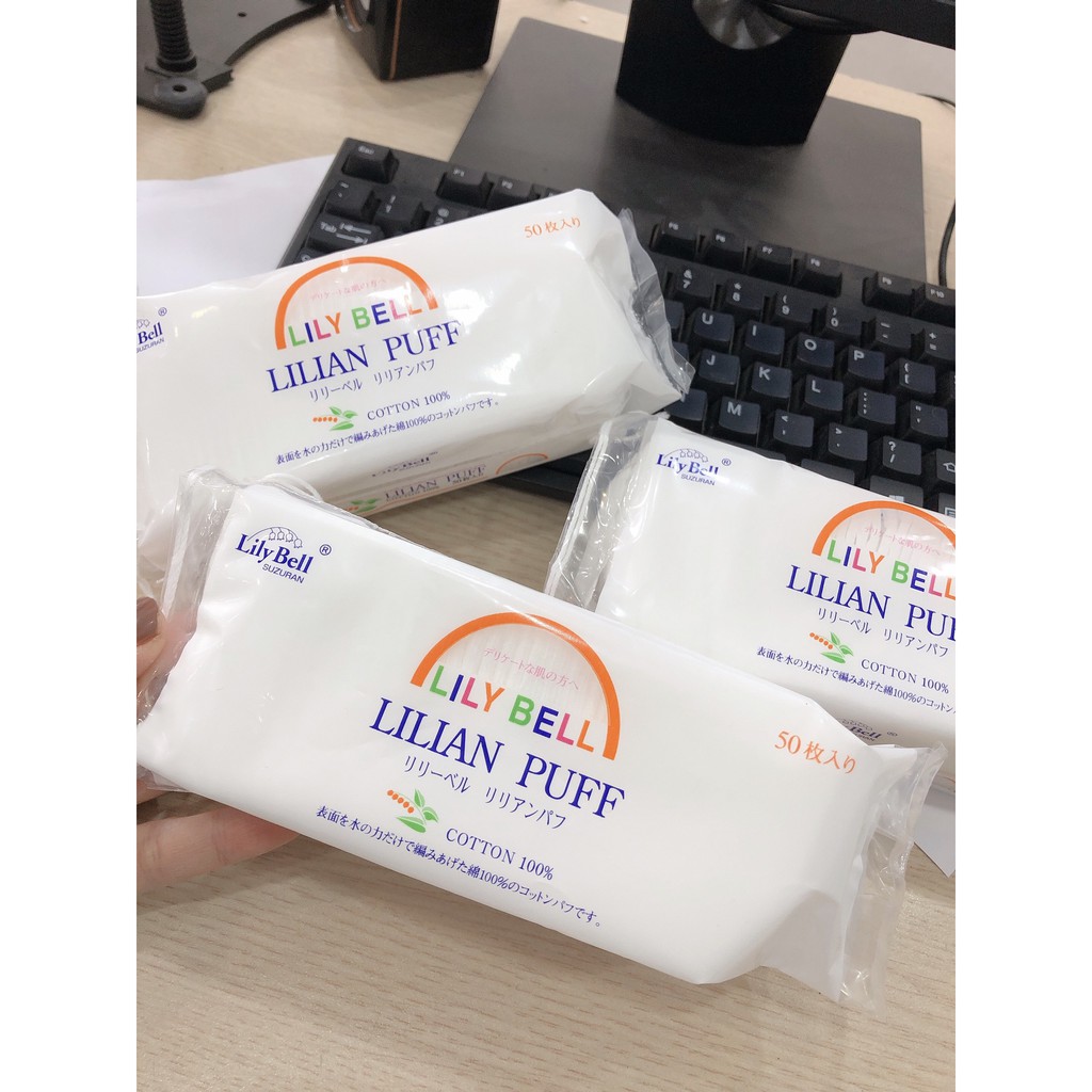 Bông Tẩy Trang Lily Bell Suzuran - Gói 222 Miếng Cotton 100% Nhật Bản, Làn Da Sạch Mịn và Khô Thoáng