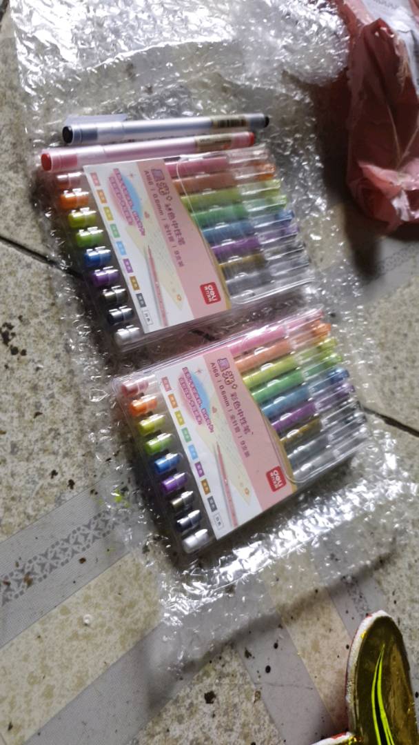 Bộ 9 Bút Gel Nhũ Nhiều Màu Deli A166 Ngòi 0.6mm - Bút Viết Sáng Tạo, Thiết Kế Tiện Lợi, Đa Dạng Màu Sắc