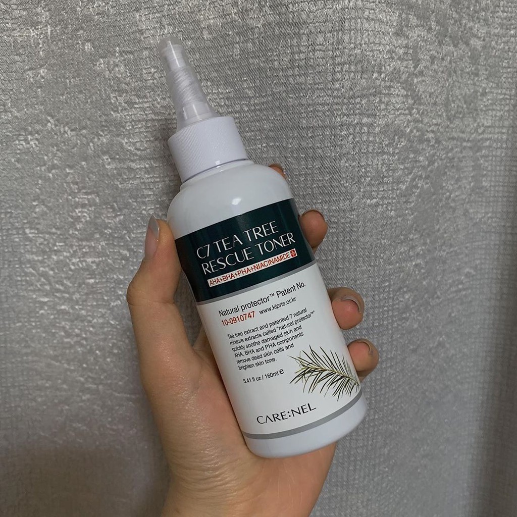 Toner Care:Nel C7 Tea Tree Rescue AHA + BHA + PHA + Niacinamide - Nước Hoa Hồng Se Khít Lỗ Chân Lông, Dưỡng Sáng Da, Phù Hợp Mọi Loại Da