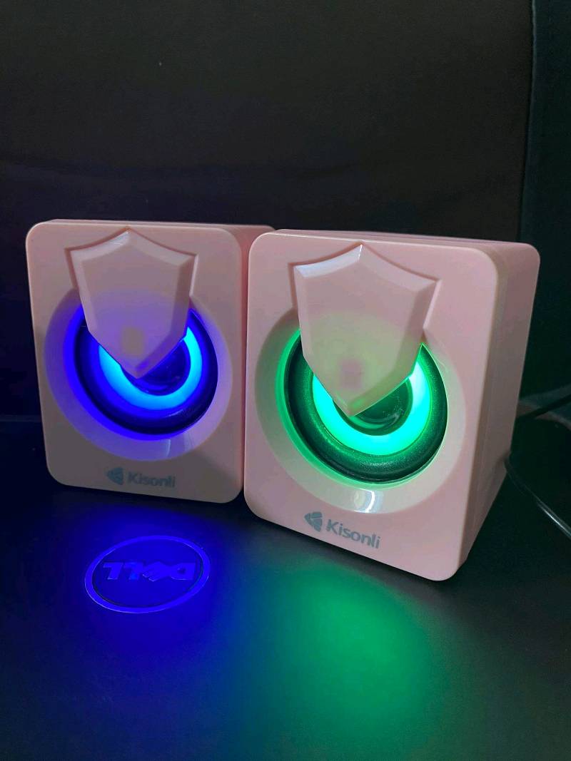 Loa Máy Tính Để Bàn LED RGB 2.0 Kisonli L1030 - Âm Thanh Chất Lượng Cao, Thiết Kế Mini Dễ Thương, Phù Hợp Để Nghe Nhạc và Xem Phim